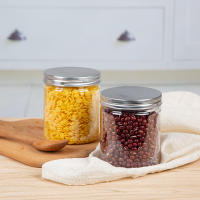 20 piezas de plástico transparente para almacenamiento de mascotas, tarro vacío con tapas de aluminio doradas y plateadas, contenedor de cosméticos para crema facial, suministros para el hogar, 250ml - details 7
