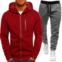 Conjunto de ropa deportiva para hombre, chaqueta de manga larga, pantalones con capucha, cárdigan estampado informal, Otoño, 2 piezas - details 15