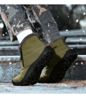 Botas de invierno informales para hombre, botines de terciopelo, impermeables, con doble cremallera, botas de nieve, zapatos de algodón antideslizantes cálidos para exteriores - details 17