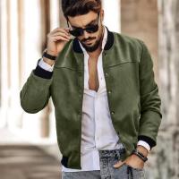 Chaqueta De Cuero Suelto Para Hombre Con Cuello Erguido Estilo Americano Casual Moda Primavera Otoño Botones Cardigan Moto & Biker - details 6