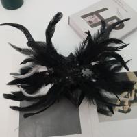 Máscaras de plumas de Halloween con lentejuelas, máscara de ojos de Halloween con cuerno grande, suministros para fiestas de Cosplay, máscara gótica, Carnaval de Halloween - details 5