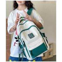 Mochila de gran capacidad femenina-japonesa color de contraste marca de moda mochila para estudiantes universitarios bolsa de viaje de ocio nueva bolsa para computadora - details 12