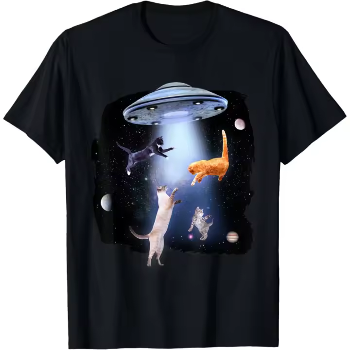 Camiseta de Moda para Hombres con Diseño de Gato Divertido Viste tu Amor por los Gatos - 1