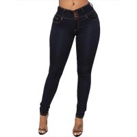 Vaqueros de cintura media con control de barriga para mujer, ajustados para mujer, vaqueros elásticos estéticos - details 4