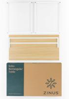 Jennifer Mesa de escritorio 119x61x74 cm - Mesa de estudio moderna de metal y madera - Mesa de ordenador para oficina en casa - Marrón claro y blanco - details 5