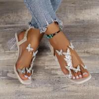 Sandalias de tacón cuadrado transparente para mujer, zapatos de tacón alto de lujo, a la moda, talla 43 - details 0