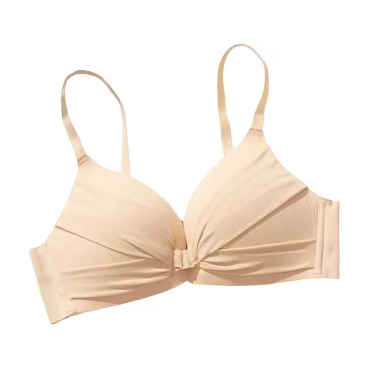 Sujetador con escote en V profundo inalámbrico con hebilla frontal, sujetador ajustado a prueba de golpes para mujer, lencería antiflacidez, ropa interior push-up para correr - 1