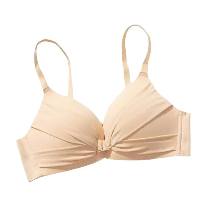Sujetador con escote en V profundo inalámbrico con hebilla frontal, sujetador ajustado a prueba de golpes para mujer, lencería antiflacidez, ropa interior push-up para correr - 1