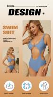 Monokini ahuecado para mujer, bañador de Color sólido, traje de baño Sexy de una pieza, microbikini ajustado, 2024 - details 1