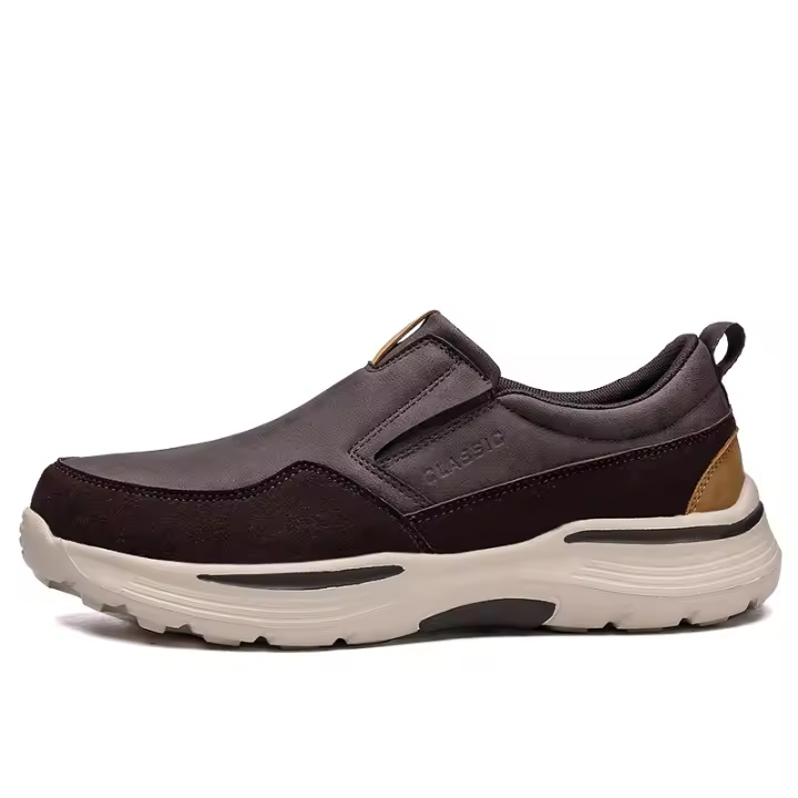 Zapatos casuales de tela de cuero para hombres con un pedal Zapatos de tela viejos de Beijing para hombres - 1