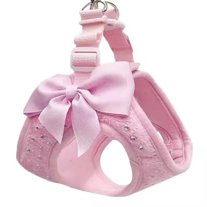 Arnés perro, decoración de diamantes pequeños, suave y transpirable, chaleco, arnés perros, Collar correa el pecho para - 1