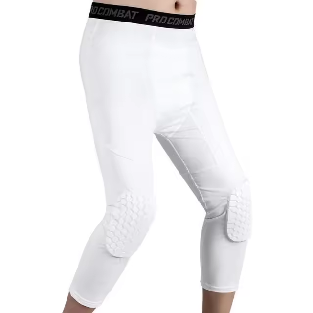 Sports Running Leggings Anti-Collision Basketball Training Knee Protect Pants Gym Fitness Safety Ski Skating Pants 3/4 3xl - 1