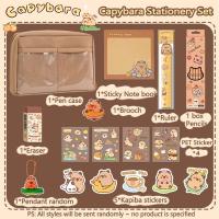 Juego de papelería de capibara de dibujos animados, juego de papelería escolar Kawaii con temática de capibara, muñeco de peluche, Kit de regalo de herramientas para estudiantes de gran capacidad - details 16