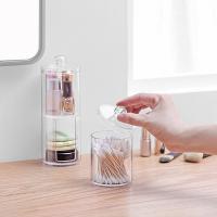 Caja de Almacenamiento Organizador de Baño para hisopos de algodón Cosméticos Joyería Maquillaje Eliminador de Maquillaje con Tapa de Bambú - details 2