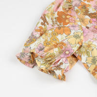 Vestido de Verano Floral de Largo A-líneas con Manga Abullonada Vestido de Vacaciones para Mujeres - details 4