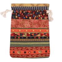 Bolsa de monedas de estilo egipcio, bolsa de regalo con cordón impreso, bolsita de algodón, monedero de viaje de caramelo, étnico, 12 unidades - details 4