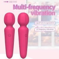 Mini varilla recargable masajero suave completo de silicona varilla vibrador multimodo vibrador adulto juguete sexual para mujeres - details 0