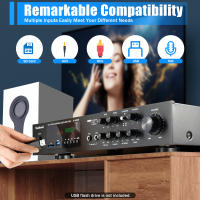 Amplificador de alta fidelidad para cine en casa, dispositivo Digital de 5 CANALES, FM, USB, estéreo, 600 W, con Control remoto, Hi-Fi, PA pequeña y Karaoke - details 0