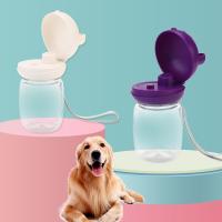 Botella de agua portátil para mascotas de 350ml, taza plegable reutilizable para beber para mascotas, a prueba de fugas con cordón, cuenco de alimentación para mascotas al aire libre - details 3