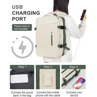 Maleta de cabina pequeña de mano para mujer, 45x33x22, impermeable, mochila para portátil para hombre con USB - details 2