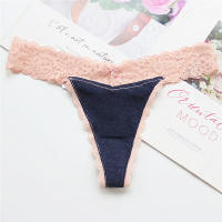 Voplidia-Tanga de algodón para mujer, ropa interior con parte trasera en T, bragas sexys, culo grande, lencería Hipster de encaje sin costuras, 6 unidades por lote - details 14