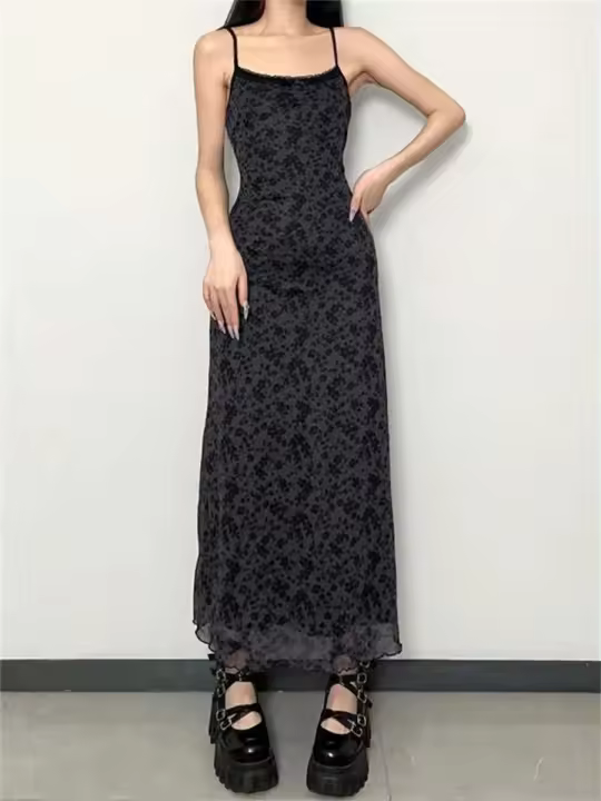 Camisola ajustada para mujer, sin espalda, sin mangas, larga, cuello redondo, ropa de calle - 1