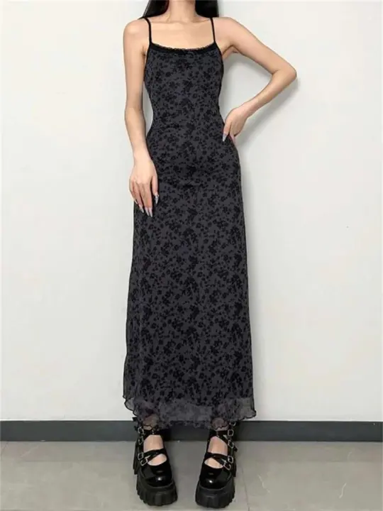 Camisola ajustada para mujer, sin espalda, sin mangas, larga, cuello redondo, ropa de calle - 1