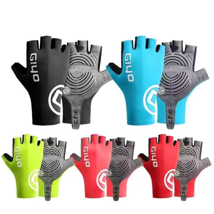 Giyo-guantes cortos de ciclismo sin dedos, manoplas antideslizantes de tela de LICRA para bicicleta de montaña y carretera, guantes de medio dedo para carreras deportivas - 1