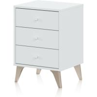 Pack Cabecero y 2 Mesitas de Noche, Dormitorio Doble, Dormitorio Completo, Modelo Iconic, Acabado en Blanco Artik y Blanco Velho - details 6