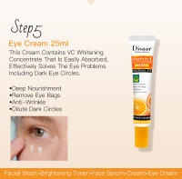 Disaar-Juego de cuidado Facial con vitamina C, limpiador Facial que desvanece las ojeras, crema para ojos, esencia para aclarar las manchas, cuidado VC - details 11
