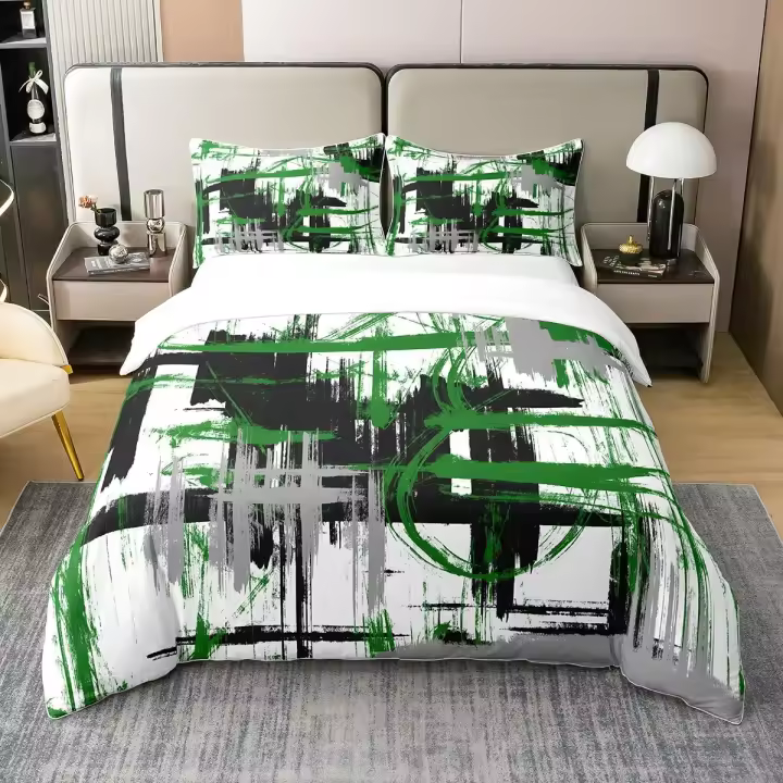 Conjunto de Ropa de Cama Moderno a Rayas Funda de de Arte Abstracto para Niños - 1