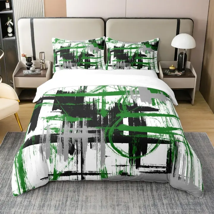Conjunto de Ropa de Cama Moderno a Rayas Funda de de Arte Abstracto para Niños - 1