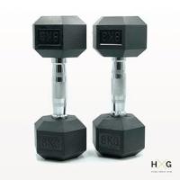 Mancuerna hexagonal ergonómica de 8 kg.