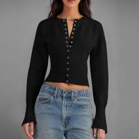 Suéter de Punto con Cuello Redondo Abrigo Suelto para Mujer con Botón Oculto Cálido, Moda y Estilo - details 5