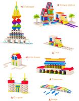 Juego de bloques de construcción de madera para niños, juguete de ladrillos coloridos para construir, para impresión de bloques - details 1