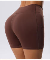 Pantalones Cortos De Deporte Para Mujer, Pantalones De Yoga De Cintura Alta Con 2 Bolsillos Laterales, Mallas Cortas De M - details 7