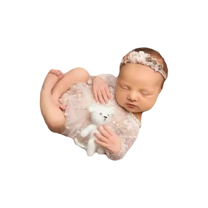 Conjunto de accesorios para recién nacido, Baby Bailey, gorro, falda corta, mono de fotografía infantil, 3 piezas - 1