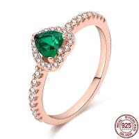Anillo de Plata de Ley 925 para Mujer Joyería Brillante con Corazón Elevado, Circonita Cúbica, Estrella, Luna, Flor - details 1