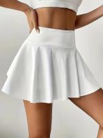Falda pantalón deportiva para mujer con bolsillo para teléfono, falda pantalón deportiva con dobladillo plisado, tejido elástico de secado rápido para tenis, golf, yoga, baile, ropa deportiva informal - details 6