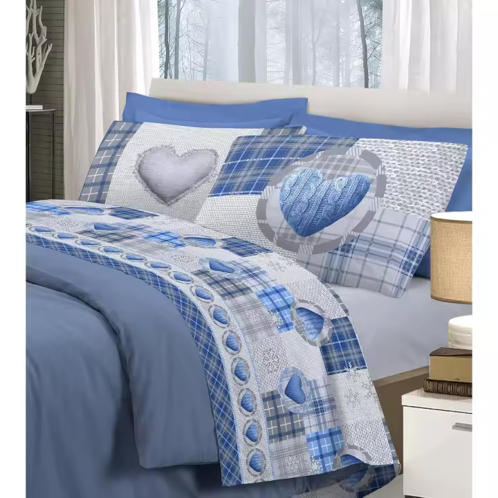 180x200 cm Algodón, Sábanas Dobles Completas Incluye sábana Bajera y Superior y Fundas de Almohada - 1