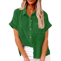 Camisa Simple y a la Moda para Mujer Algodón y Lino Informales, Clásicas con Manga Corta y Borlas - details 15