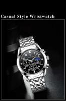 Reloj de Negocios de Acero Inoxidable de Alta Gama Resistente al Agua, Luminoso, Automático, Correa de Cuero Estilo Formal - details 6