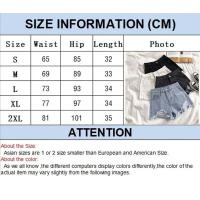 Shorts De Verano Para Mujer Estilo Coreano Vaqueros De Cintura Alta Casual Azul Con Bolsillos Y Borlas Moda Perforada Y2K Jeans Para Niñas Y Mujeres - details 0