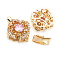 4 juegos de collares de flores de latón y circonio de Color dorado de 18K, cierres de conexión, accesorios de suministros para fabricación de joyas de alta calidad - details 15