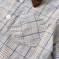 Conjunto de Niños de Estilo Coreano para Otoño Camisa de Algodón a Rayas de Varios Colores con Pantalones de Tirantes Moda de Playa para Mujeres - details 10