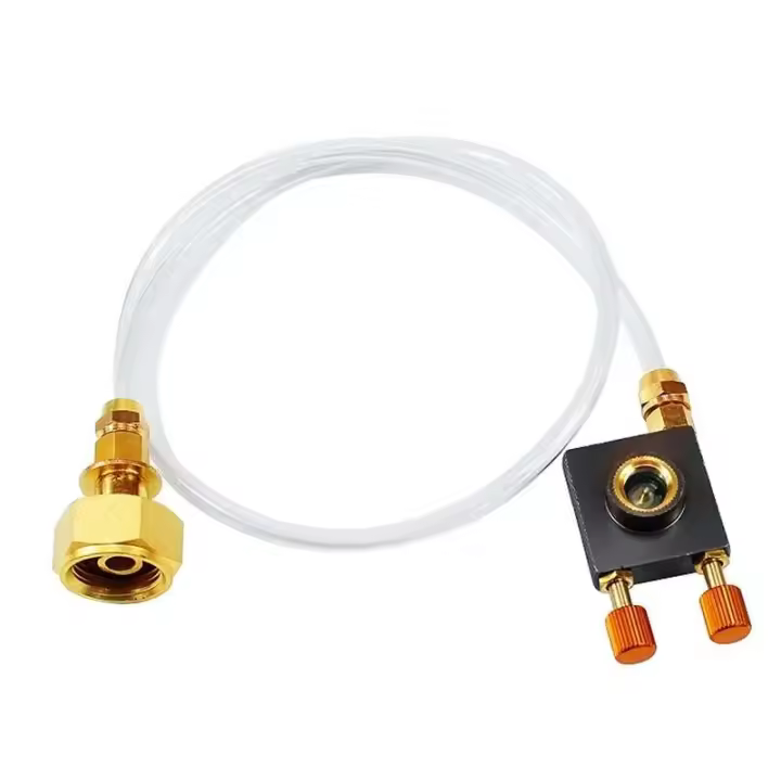 Adaptador de propano para estufa de camping al aire libre, enchufe, adaptador de junta de llenado de tanque de gas plano dividido - 1