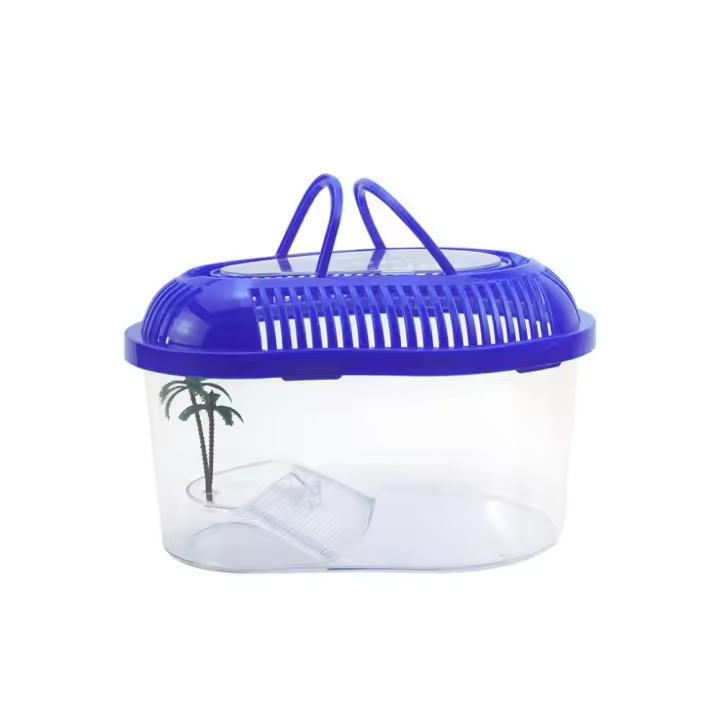 Contenedor de plástico portátil para el hogar, práctico contenedor de reptiles con mango, tarro de araña, tanque de tortuga, Habitat - 1
