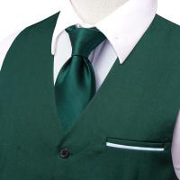 Chaleco para hombre, elegante chaleco de seda verde, corbata, pañuelo, gemelos, conjuntos para hombre, boda, fiesta de negocios, regalo de diseñador. - details 8