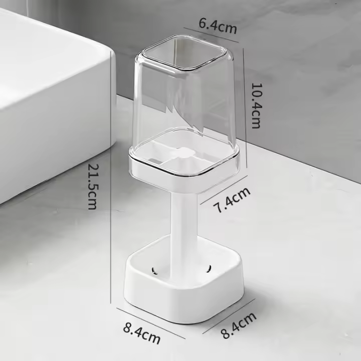 Juego de vasos para cepillo de dientes, organizador para parejas, diseño que ahorra espacio, Ideal para decoración y organización del baño - 1