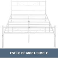 Cama Individual Hierro Cama Metálica para colchón de 90 x 190cm Cama Industrial Estructura Metal - details 33